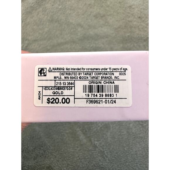 14K Cubic Zirconia 16+314K Gold Dipped M Necklace Cubic 16+3 - Picture 2 of 9